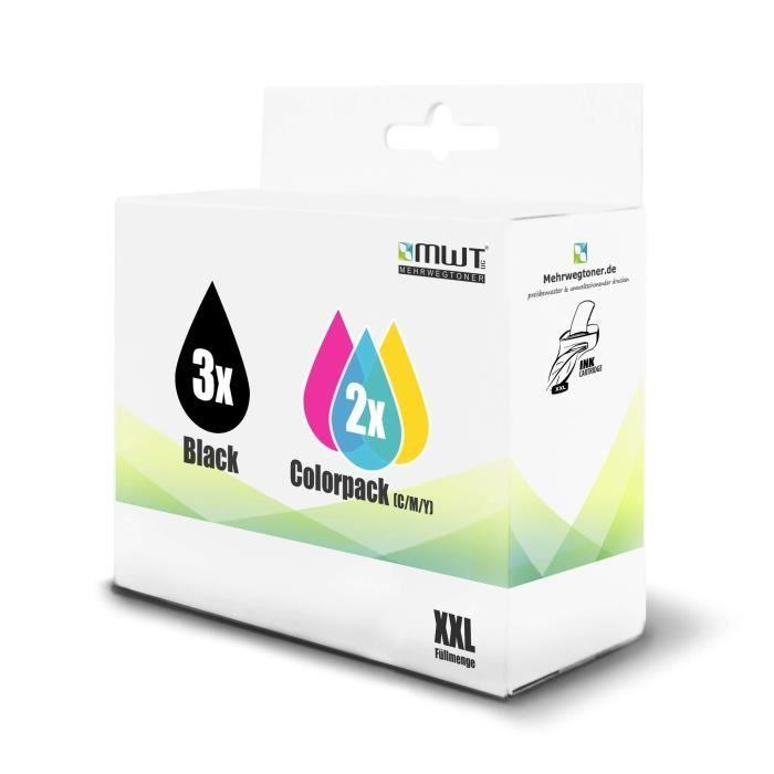 5 Mehrwegtoner compatible Cartouches d'encre remplacé HP 337 343 SD449EE C8766EE 338 C8765EE Multicolore