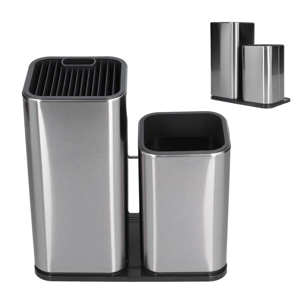 Держатель для ножей 2 в 1 с органайзером для разделочной доски из нержавеющей стали, кухонный аксессуар для хранения