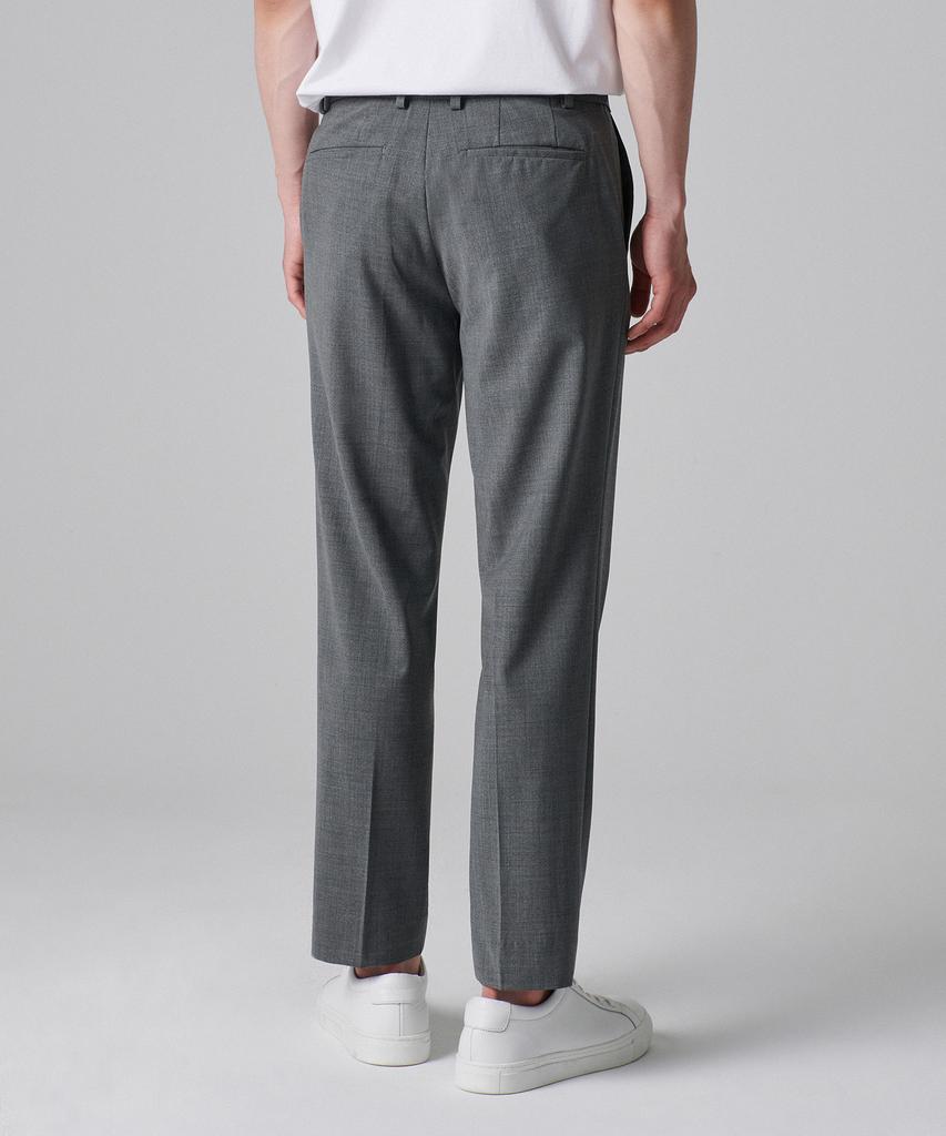 MUSINSA STANDARD Summer Wool Relaxed Tapered Hidden Banding Crop Slacks [Medium Gray]