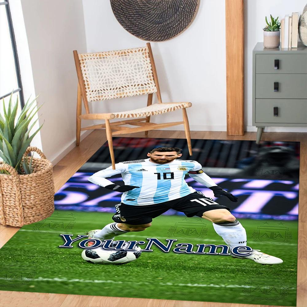 Messi 161 Customize Text Floor Mat Design for Decorate room Kitchen Balcony Hallway Anti-slip Rug Decorate Offices Perfect Gift for Women/Men