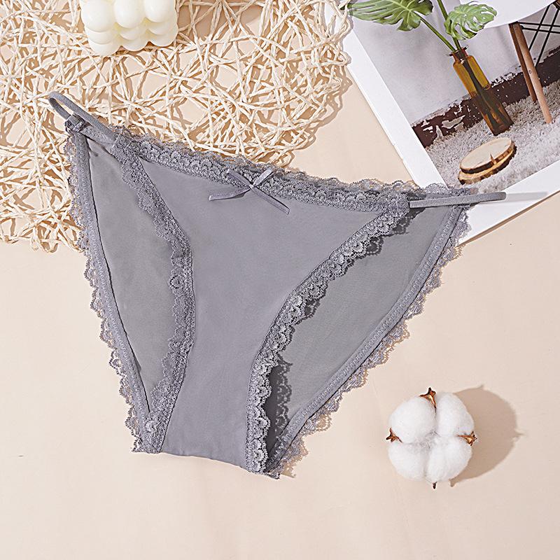 Бесшовное женское нижнее белье из ледяного шелка, сексуальное нижнее белье с низкой талией и кружевным краем, тонкое дышащее нижнее белье