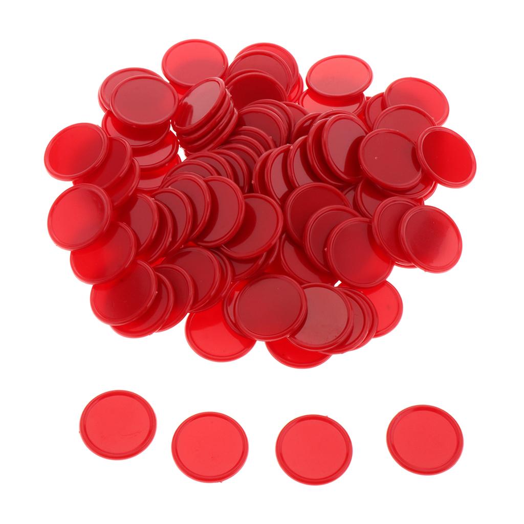 100 шт. Пластиковые обучающие счетчики Диски Фишки для бинго Счетные диски Маркеры, Игровые жетоны для покера с коробкой для хранения, 25 мм/1 дюйм