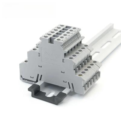 Клеммная колодка DIKD-1.5 на DIN-рейку, трехслойная, 3 уровня, соединитель для трех проводов датчика и исполнительного механизма, DIKD1.5, проводник, 10 шт.