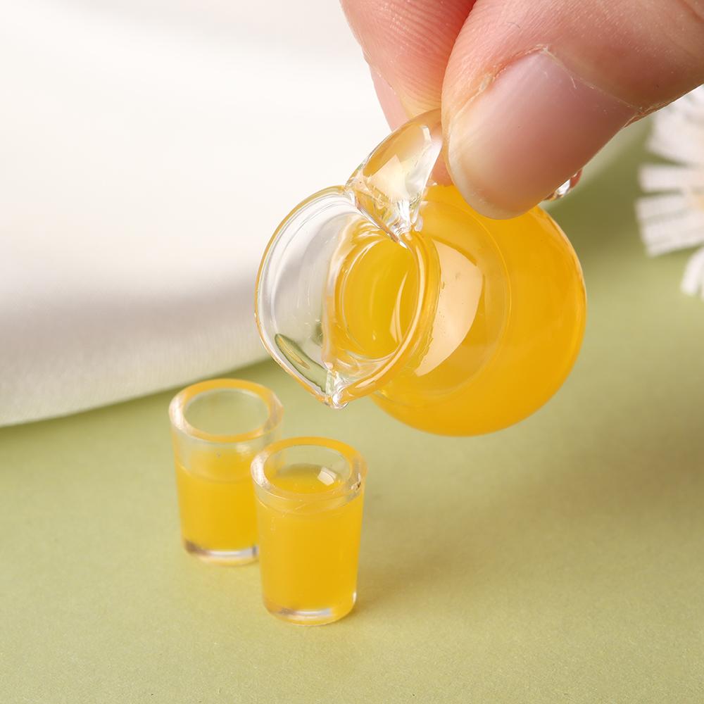 Toys Lemon Water Orange Juice Coffee Milk Miniature Drinks Jug Cup Drinking Model Doll Accessories