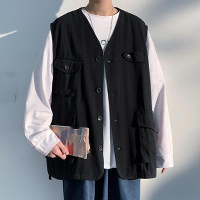 Мужской повседневный жилет больших размеров, японская рабочая одежда, жилет для фотографии, рыбалки