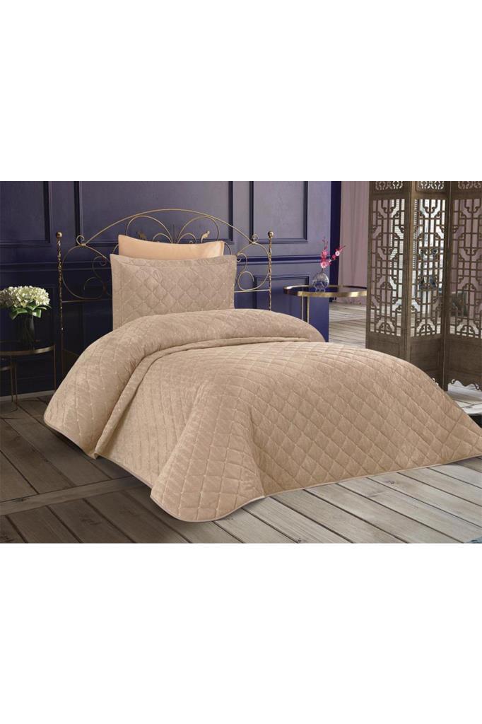 Покрывало для односпальной кровати Dessert Velvet Fabric Бежевое