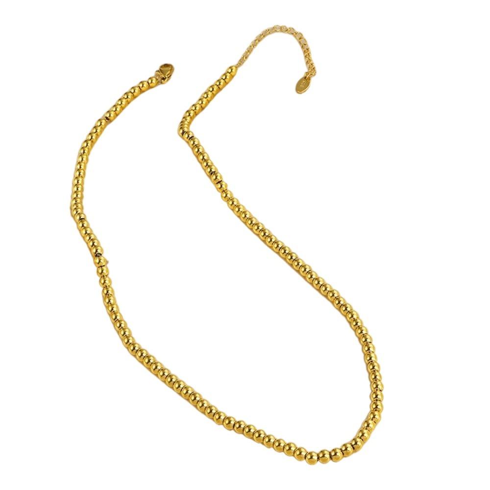 Round Gold-plated Necklace Oriental Charm Golden Hand Chain Aesthetic Bead Bracelet Couple