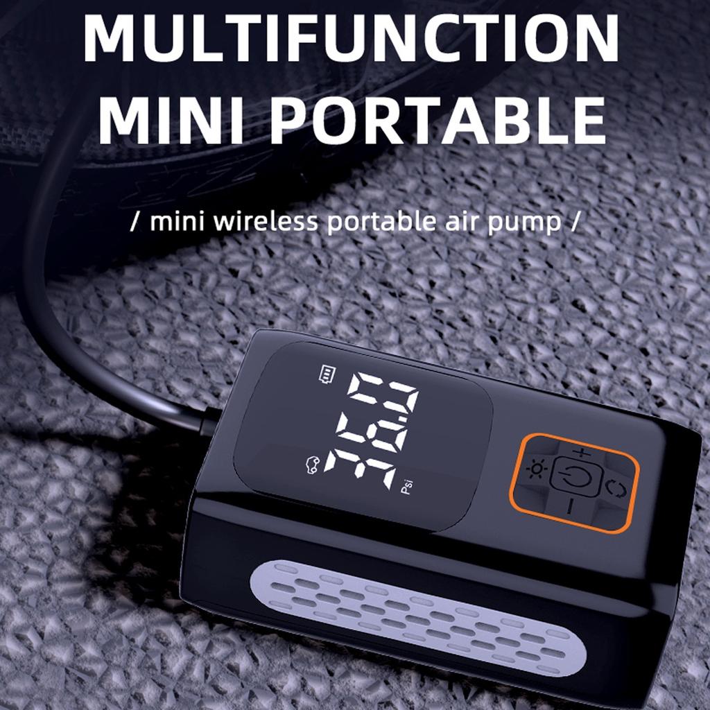 Беспроводной насос для шин и портативный компрессор для велосипеда с цифровым дисплеем, 4 режима, портативный, перезаряжаемый, для автомобильных шин, двигателя, велосипеда, мяча