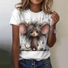 Summer Women's T Shirt 3d Cat Print Fashion Elegant Temperament Short-Sleeve Streetwear Popular Female Oversized Clothing