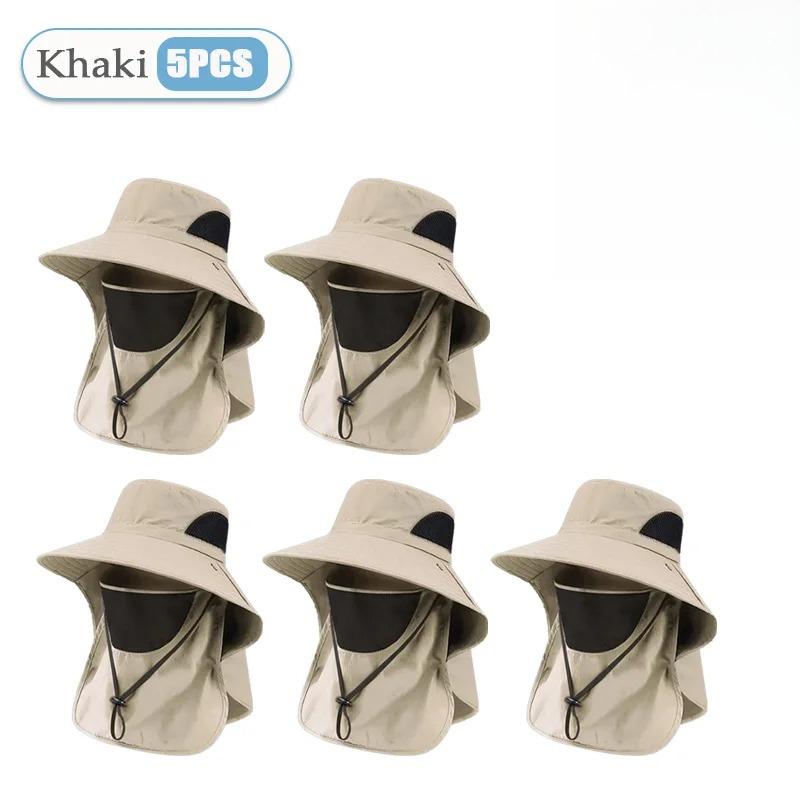 Summer Sun Hats UV Protection Outdoor Hunting Fishing Cap for Men Women Hiking Camping Visor Bucket Hat Neck Flap Fisherman Hat