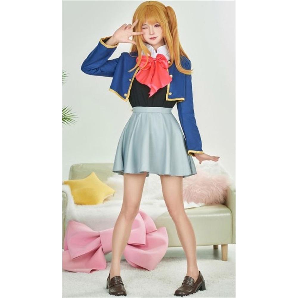 Аниме Oshi No Ko Ruby Hoshino Kana Arima Косплей Костюм Синяя школьная форма Карнавальный костюм Полный комплект Ruby Косплей