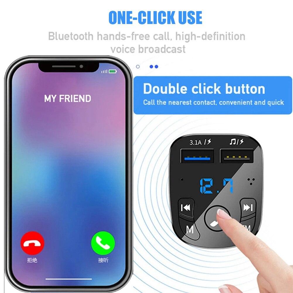 Автомобильный Mp3-плеер с двумя USB-разъемами, быстрое зарядное устройство, FM-приемник Bluetooth, Bluetooth-совместимый 5,0-Fm-передатчик, USB-флеш-накопитель, автомобильный комплект