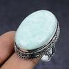 Амазонит драгоценный камень 925 стерлинговое серебро ювелирное кольцо размер 9