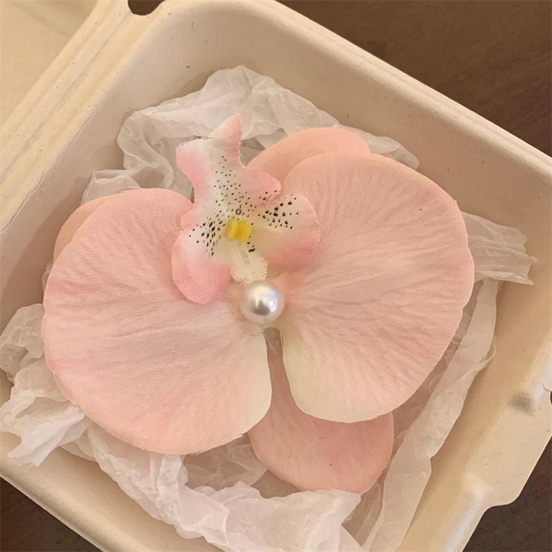 Заколка для волос в виде орхидеи для женщин, искусственные заколки для волос из цветов, симпатичные свадебные аксессуары для волос на боку, подарки