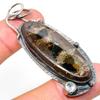 Natural Mud Crack Fossil, Topaz Gemstone 925 Sterling Silver Pendant 2.68" s9A43