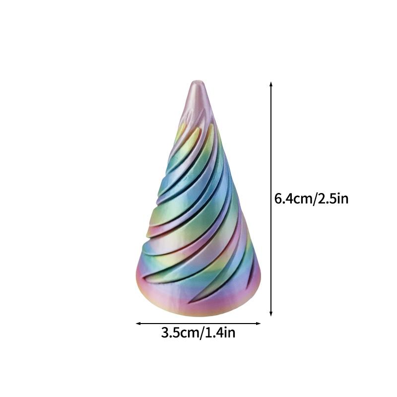 Вращающаяся пирамида Напечатанный на 3D принтере спиральный конус Трехмерная пирамида Настольная фигурка Домашнее украшение Настольные аксессуары