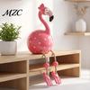 Birthday Gift for Her Cute Dangle Leg Flamingo Figurine, Tropical Polka Dot Statue, Whimsical Outdoor Statue Resin Home Decor Ornament Indoor