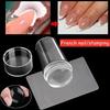 Transparent Nail Art Stamp Jelly Silicone Printing Nail Polish Stamping Template with Scraper French Manicure Stencil Tools