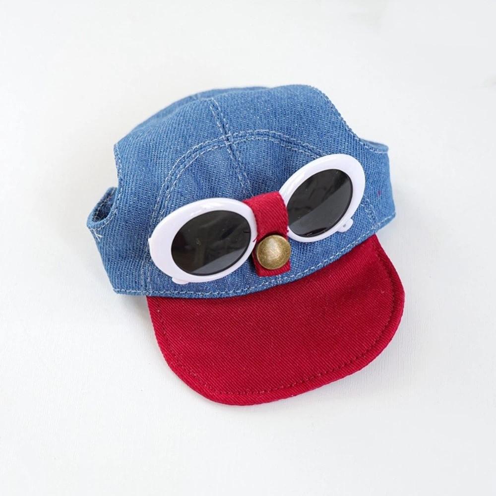 Adjustable Dog Visor Hats Denim Cap Dog Sports Hat Pet Sun Protection Hats Outdoor Use