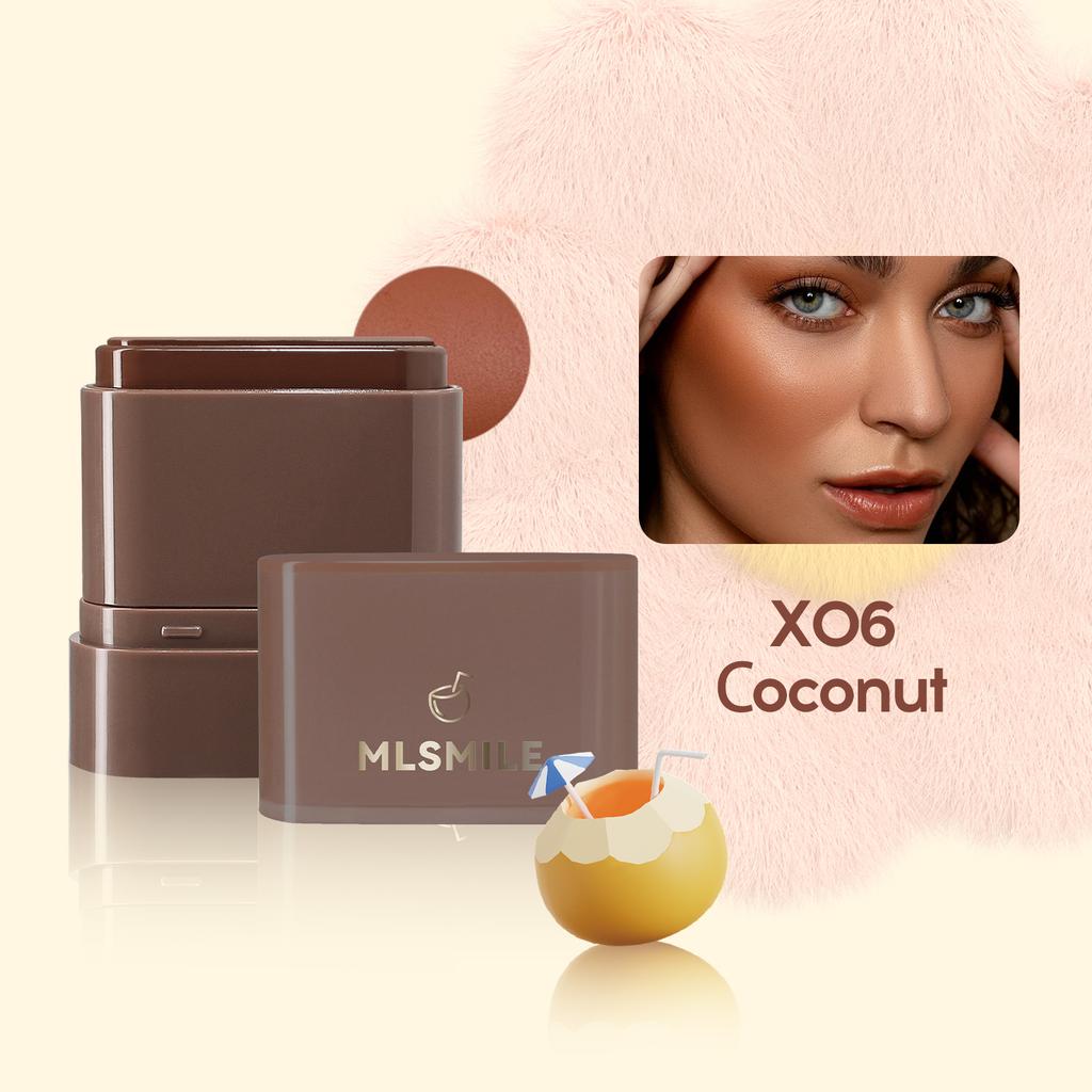MLSMILE Flat Tube Fruit Blush Stick 2 In 1 Lipstick Easy To Color Highlight Grooming Rouge