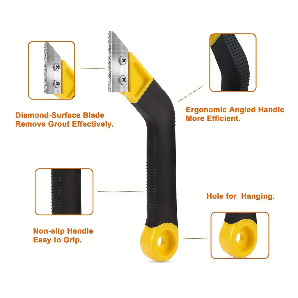 Пила для затирки швов плитки Инструмент для удаления затирки, ручная пила для затирки швов угловой конструкции с 10 алмазными лезвиями для чистки плитки, удаления краски