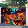 2D flat 1 piece 1 piece suitable for Halloween and Dia De Los Muertos background - Day of the Dead banner