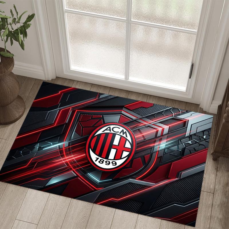 Дизайн AC Milan Кристальный Велюровый Ковер Уютный Не?Нескользящий ковер с принтом для спальни, гостиной, прихожей