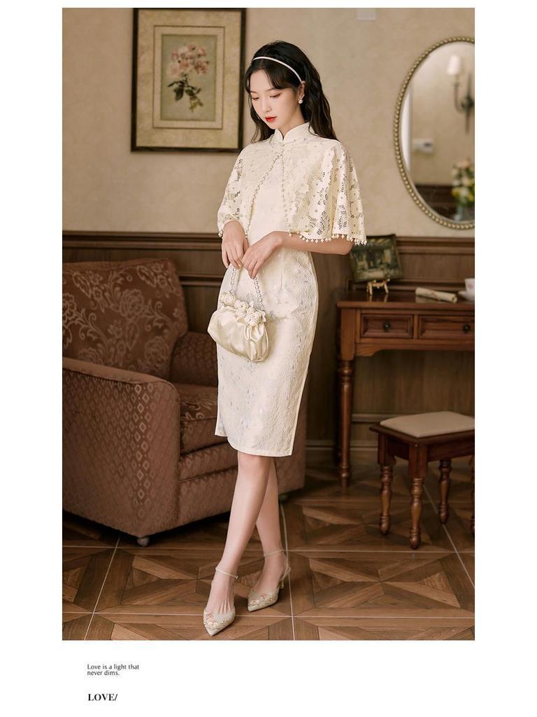 Женское вечернее платье чонсам шаль - Стильный кружевной кардиган для защиты от солнца