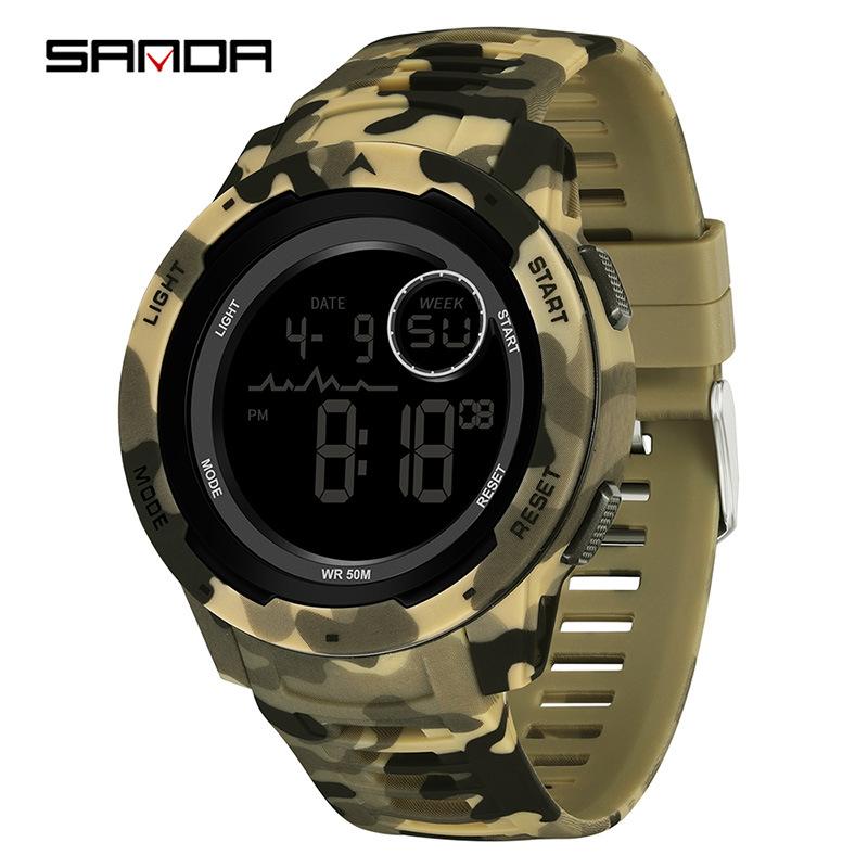SAMDA Watch спортивные водонепроницаемые электронные часы камуфляжные многофункциональные электронные часы