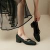 2025 spring new retro fashion shallow mouth temperament trendy fit square heel fashion single shoes square head Mary Jane shoes women