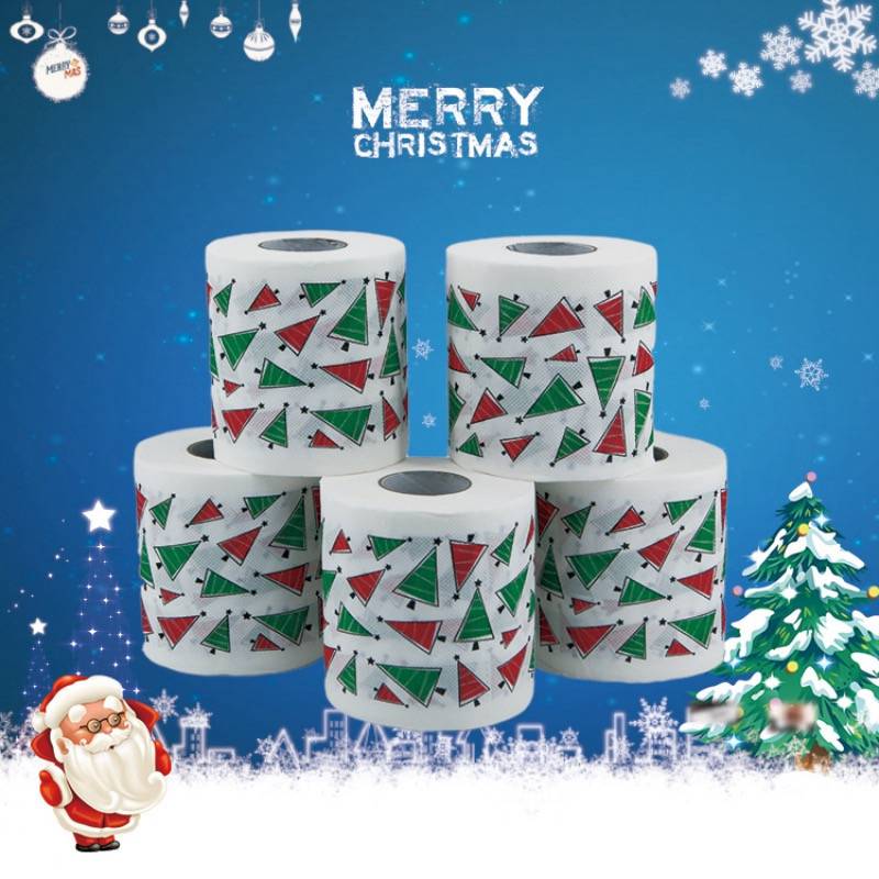 Рождественская туалетная бумага Natale Claus Reindeer Noel Navidad, новогодние подарки на 2021 год, 22 м/рулон, украшения Санта-Клауса для дома