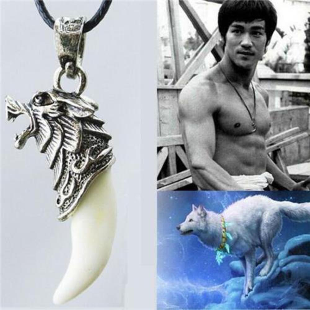 Elegant Men Jewelry Hot Sale Fashion Titanium Steel Domineering Pendant Wolf Tooth Necklace