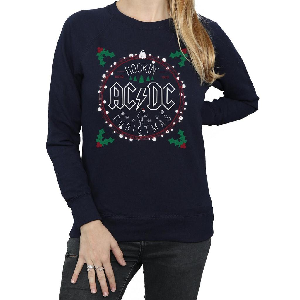 AC/DC Womens/Ladies Christmas Circle Sweatshirt