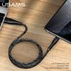 USAMS 2A 1 м 2 м 3 м Micro USB Type C Lightning Телефон Зарядка данных Плетеный кабель для iPhone 13 12 11 Huawei Samsung Xiaomi Redmi