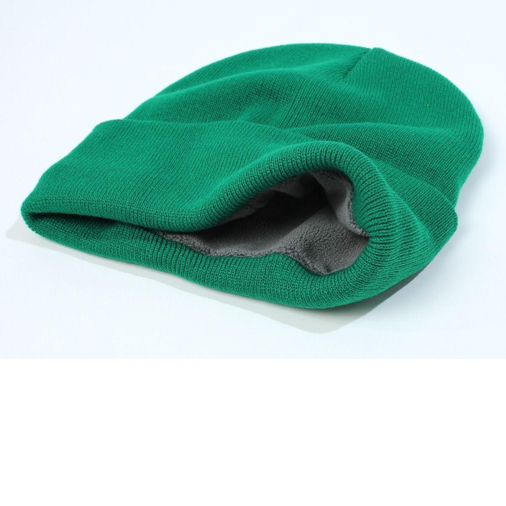 Winter Warm Cuffed Beanie Fleece Lined Skull Cuff Cap Unisex Beanie Hat  for Men Women