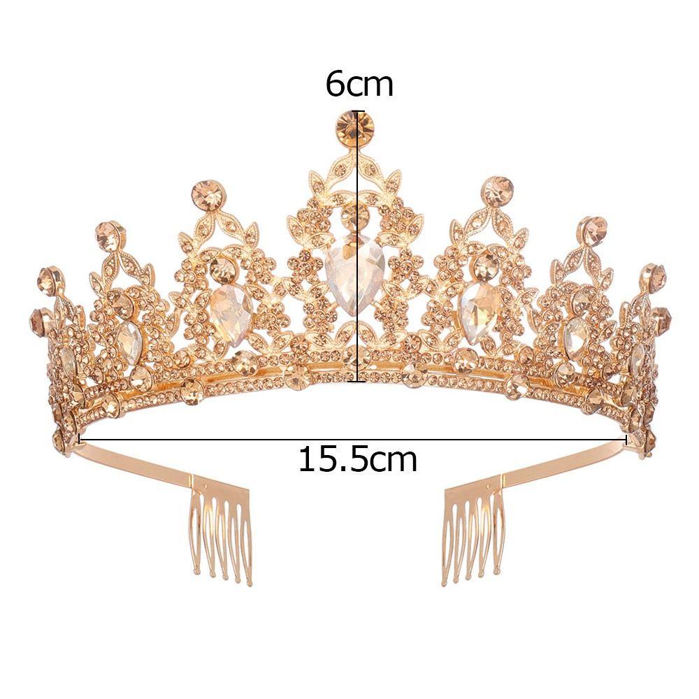Корона-тиара Роскошная винтажная свадебная корона в стиле барокко Прическа Корона Тиара Кристалл Горный хрусталь Корона