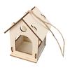 Bird Wood House with Lanyard Outdoor Unfinished DIY Accessory Pet Supplies Hanging Birdhouse for Outside Balcony H6A5