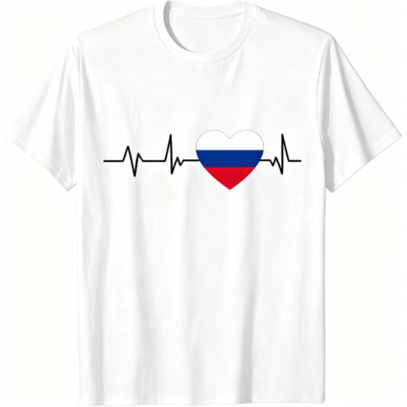 I Love Russia Pattern Print Kids T-shirt Summer Girls Boys Casual Fashion Tops Kids O-Neck Short Sleeve T-shirt Clothing