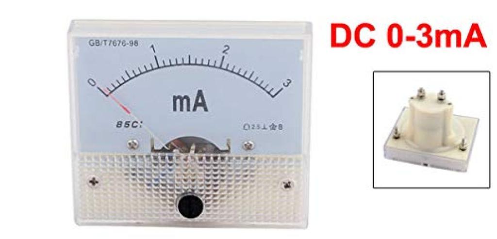 Uxcell 85C1 Аналоговый панельный амперметр постоянного тока для автомобильной цепи 1 шт., 0-3 мА, Тестирование, Зарядка, Измеритель,