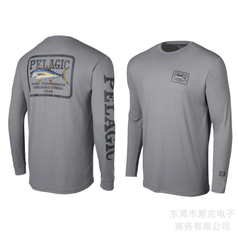 Mens Quick-Dry UV Protection Fishing Shirt UPF 50 Long Sleeve Breathable Performance Tee Outdoor Sports Cycling