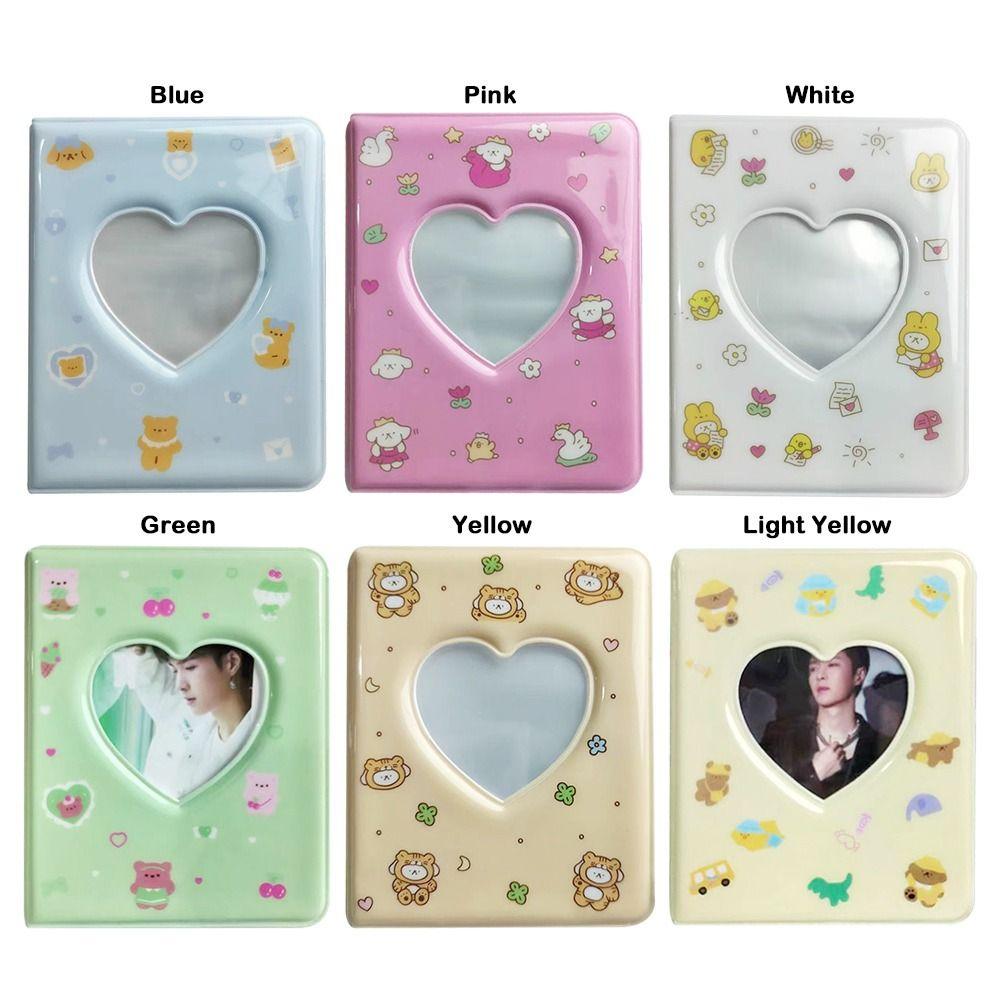 Love Heart Hollow Card Album 3 INCH Photocard Holder Cute Storage Album  Card