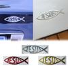 Universal Car Styling Sticker Hollow Jesus Fish Emblem Badge Decals Automobiles Motorcycle Computer Fuel Accessories