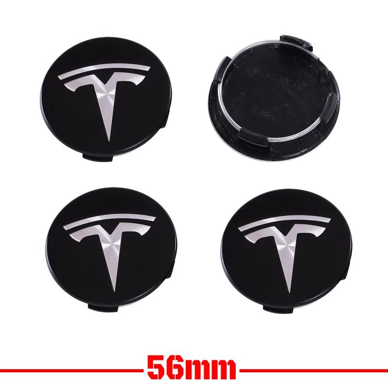 4pcs for Tesla Model 3 Model Y Badge Covers Hub Caps 4pcs 56mm Hub Center Caps for Tesla Model Y X S 2023 Auto Accessories Style