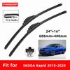 Car Wipers Double Rubber for SKODA Rapid Front Brushes Cutter Automobiles Parts Accessories Windscreen Wipers Wear Parts