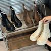 Fashion Women's Fashion Thick Heel Cotton Boots Winter New British Style Round Head Thick Sole Anti-slip Platform Comfort Ankle Boots