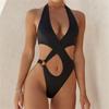 Women One-Piece Swimsuit Black Hollow Out Female Swimwear Sexy Monokini Swimming Suits Beachwear Bathing Suits