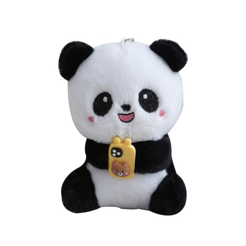 Charming Cartoon Panda Keychain Colorful Plush Doll With Soft Pp Cotton Filling
