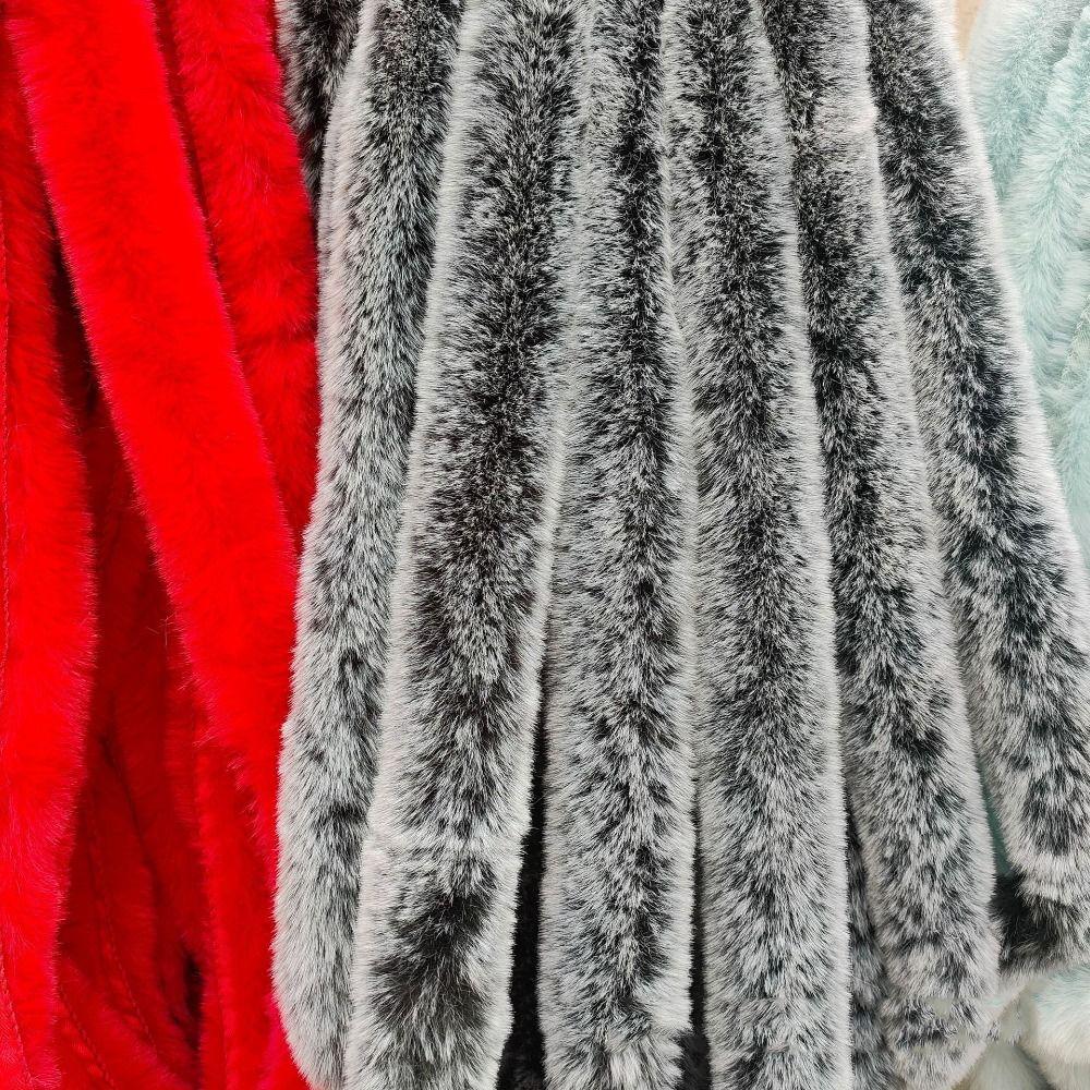 Handmade Wool Tops Fluffy Trim 1M Artificial Fur Stripe Decoration Faux Fur Ribbon Tape