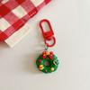 1PC Cartoon Shape Xmas Key Rings For Friends Key Holders Holiday Bag Pendants Part Resin Gifts Multiple Options Available