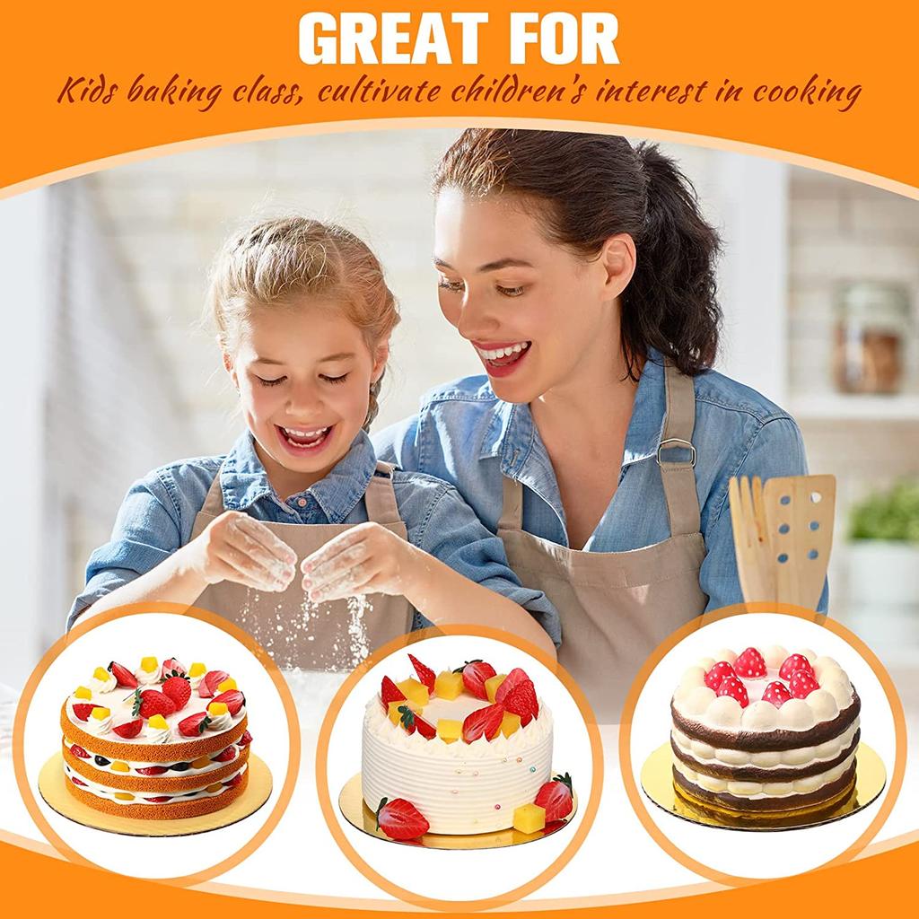 10Pcs Gold Cake Boards Sturdy Large Round Cardboard Base Diameter 6/8/10/12in Circle Mousse Plate Dessert Tray Cake Decorating